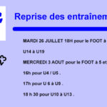 Reprise des entraînements